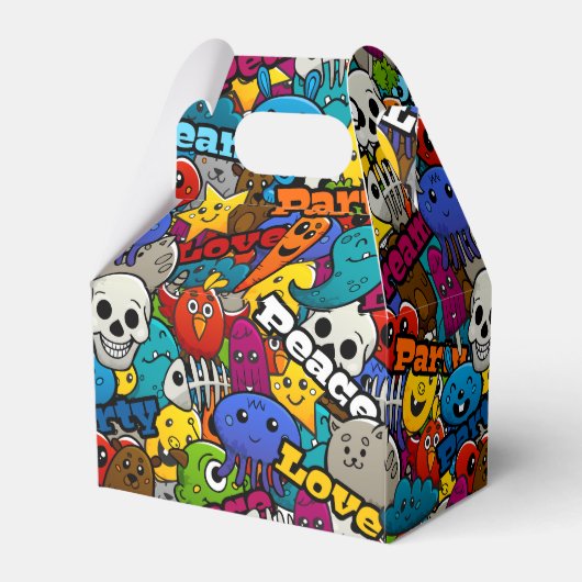 Farbiges Graffiti-Zeichen-Muster Geschenkschachtel (Rückseite)
