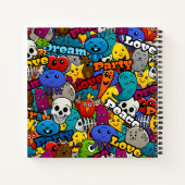 Farbiges Graffiti-Zeichen-Muster Notizblock (Rückseite)