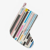 farbiges Grafikmuster verschiedener Streifen  Kleiner Weihnachtsstrumpf (Vorderansicht (hängend))