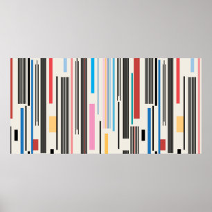 farbiges Grafikmuster verschiedener Streifen  Poster