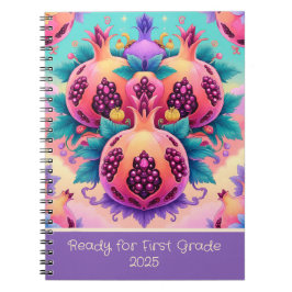 Farbiges Granatapfelat für die 1. Klasse 2025 Notizblock