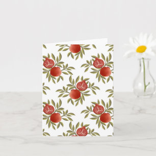 Farbiges Granatapfelmuster-Notizbuch Botanisch Karte