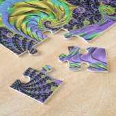 Farbiges Groovy Boho Hippie Funky Abstrakt Fraktal Puzzle (Seite)