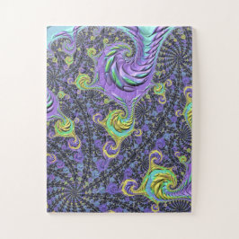 Farbiges Groovy Boho Hippie Funky Abstrakt Fraktal Puzzle