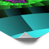 Farbiges grünes und Lila Fraktal Poster (Ecke)