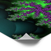 Farbiges grünes und Lila Fraktal Poster (Ecke)