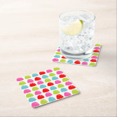 Farbiges Gumdrop-Muster - Retro-Bonbondesign Rechteckiger Pappuntersetzer (Vor Ort)