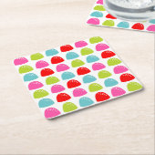 Farbiges Gumdrop-Muster - Retro-Bonbondesign Rechteckiger Pappuntersetzer (angewinkelt)