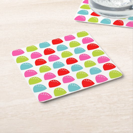 Farbiges Gumdrop-Muster - Retro-Bonbondesign Rechteckiger Pappuntersetzer (angewinkelt)