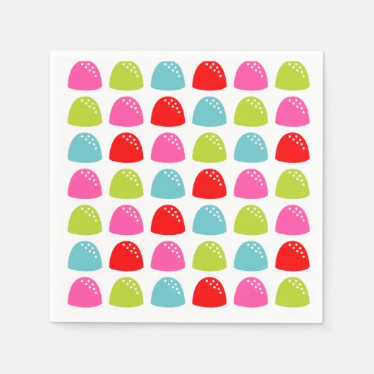 Farbiges Gumdrop-Muster - Retro-Bonbondesign Serviette (Vorderseite)