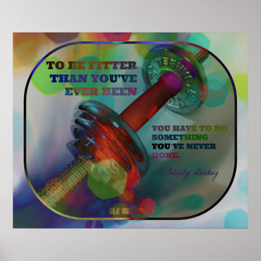 Farbiges Gym Poster mit Gewichten 005 (Vorne)