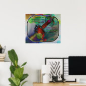 Farbiges Gym Poster mit Gewichten 009 (Heimbüro)