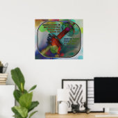 Farbiges Gym Poster mit Gewichten 011 (Heimbüro)