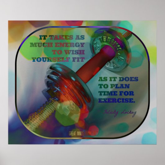 Farbiges Gym Poster mit Gewichten 017 (Vorne)