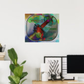 Farbiges Gym Poster mit Gewichten 07 (Heimbüro)