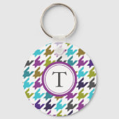 Farbiges Hahnentrittmuster Schlüsselanhänger (Vorderseite)