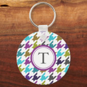 Farbiges Hahnentrittmuster Schlüsselanhänger (Vorderseite)