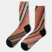 Farbiges Häkelmuster Socken (Linkes Detail)