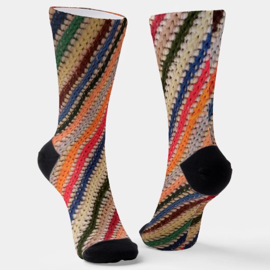 Farbiges Häkelmuster Socken (Gewinkelt)