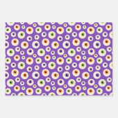 Farbiges Halloween-Eyeballs-Muster Geschenkpapier Set (Vorderseite)