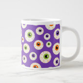 Farbiges Halloween-Eyeballs-Muster Jumbo-Tasse (Rechts)