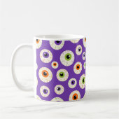 Farbiges Halloween-Eyeballs-Muster Kaffeetasse (Links)