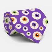 Farbiges Halloween-Eyeballs-Muster Krawatte (Gerollt)