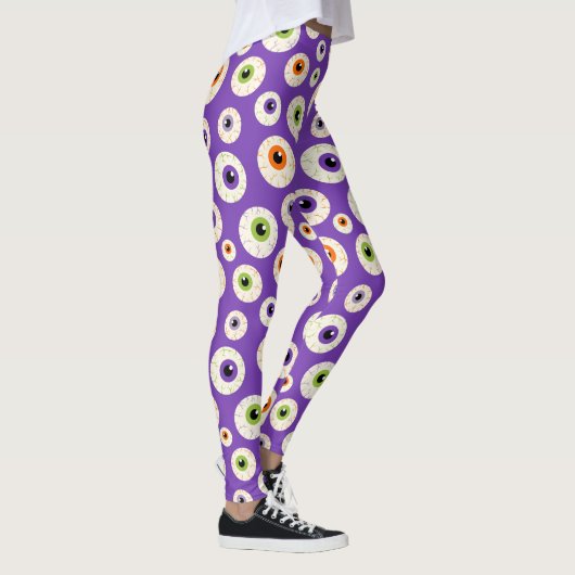 Farbiges Halloween-Eyeballs-Muster Leggings (Rechts)