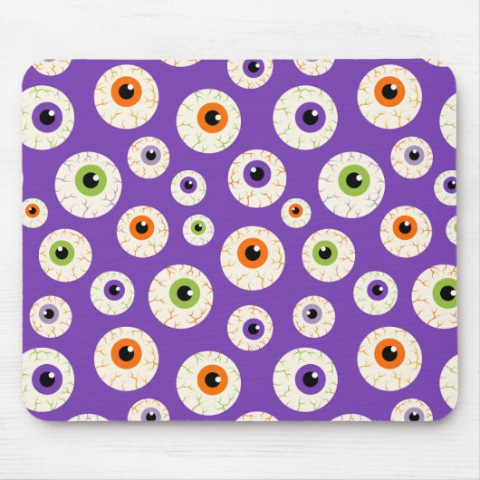 Farbiges Halloween-Eyeballs-Muster Mousepad (Vorne)