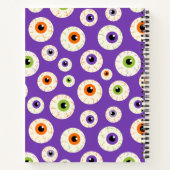 Farbiges Halloween-Eyeballs-Muster Notizblock (Rückseite)