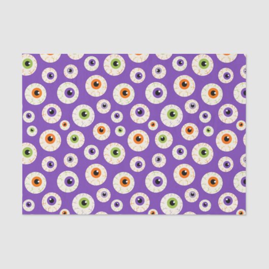 Farbiges Halloween-Eyeballs-Muster Seidenpapier (Vorderseite)