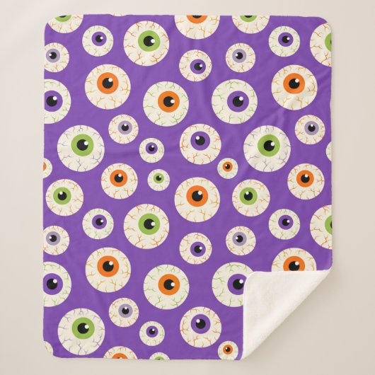 Farbiges Halloween-Eyeballs-Muster Sherpadecke (Vorderseite)