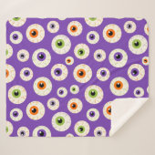 Farbiges Halloween-Eyeballs-Muster Sherpadecke (Vorderseite (Horizontal))