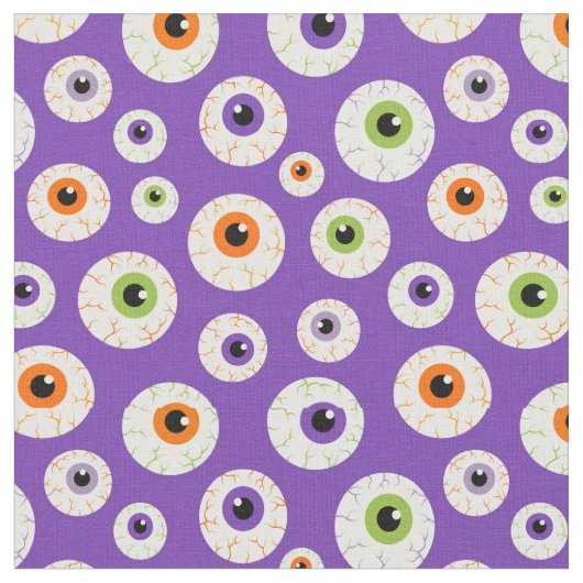 Farbiges Halloween-Eyeballs-Muster Stoff (Nahaufnahme)