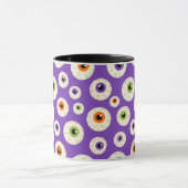 Farbiges Halloween-Eyeballs-Muster Tasse (Zentrum)