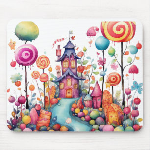 FARBIGES HALLOWEEN-SÜSSIGKEITENHAUS MOUSEPAD