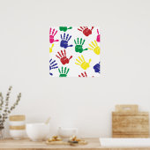 Farbiges Handdruckdesign Poster (Küche)