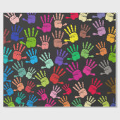 Farbiges Handdruckmuster Geschenkpapier (Flach)