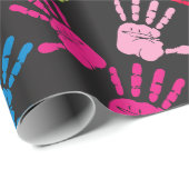 Farbiges Handdruckmuster Geschenkpapier (Rolleneckpunkt)