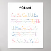 Farbiges handgeschriebenes Alphabet-Lehrplakat Poster (Vorne)