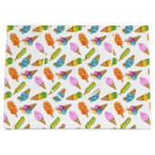 Farbiges, handgezogenes Eis-Muster Große Geschenktüte (Vorderseite)