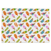 Farbiges, handgezogenes Eis-Muster Große Geschenktüte (Rückseite)