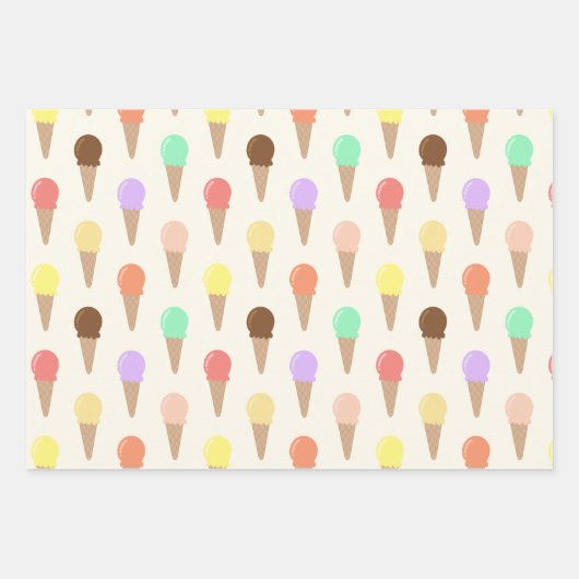 Farbiges handgezogenes Eislaufmuster Geschenkpapier Set (Vorderseite 3)