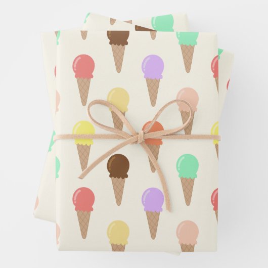 Farbiges handgezogenes Eislaufmuster Geschenkpapier Set (Beispiel)