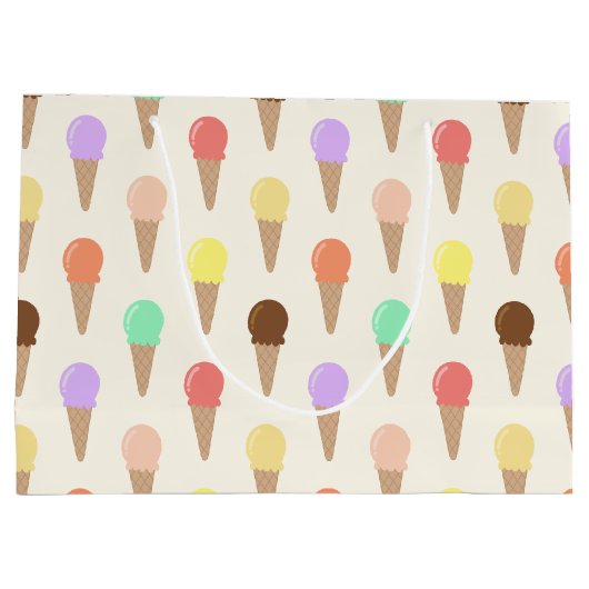 Farbiges handgezogenes Eislaufmuster Große Geschenktüte (Rückseite)