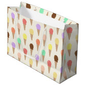 Farbiges handgezogenes Eislaufmuster Große Geschenktüte (Vorderseite Schrägansicht)