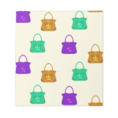 Farbiges Handtaschenmuster Notizblock (Vorderseite)