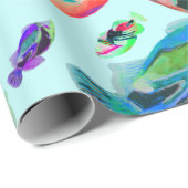 Farbiges Hawaii Staat Fish Wrapping Paper Geschenkpapier (Rolleneckpunkt)