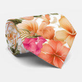 Farbiges hawaiisches Muster ID1092 Krawatte (Gerollt)