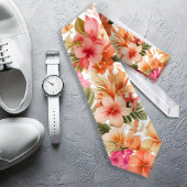 Farbiges hawaiisches Muster ID1092 Krawatte